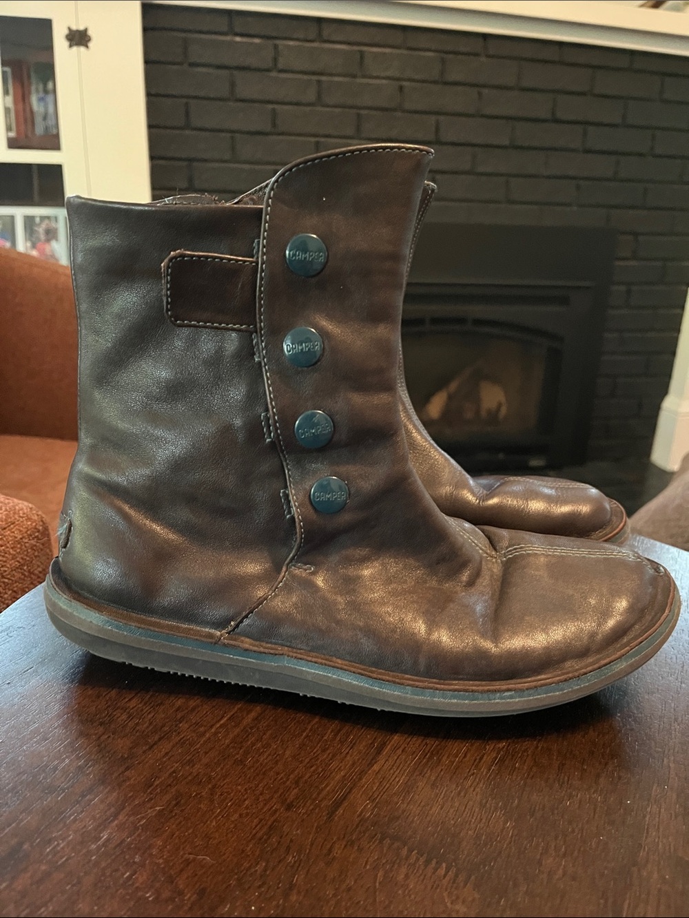 Camper beetle boots 39 brown teal